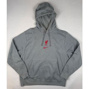Nike Liverpool FC Men's Club Fleece Hoodie Gray Football Club Soccer Size XL